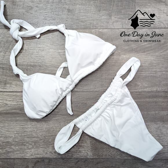 Charmleaks Halter Tie Back Brazilian Bikini Swimsuit Size L - Picture 3 of 6